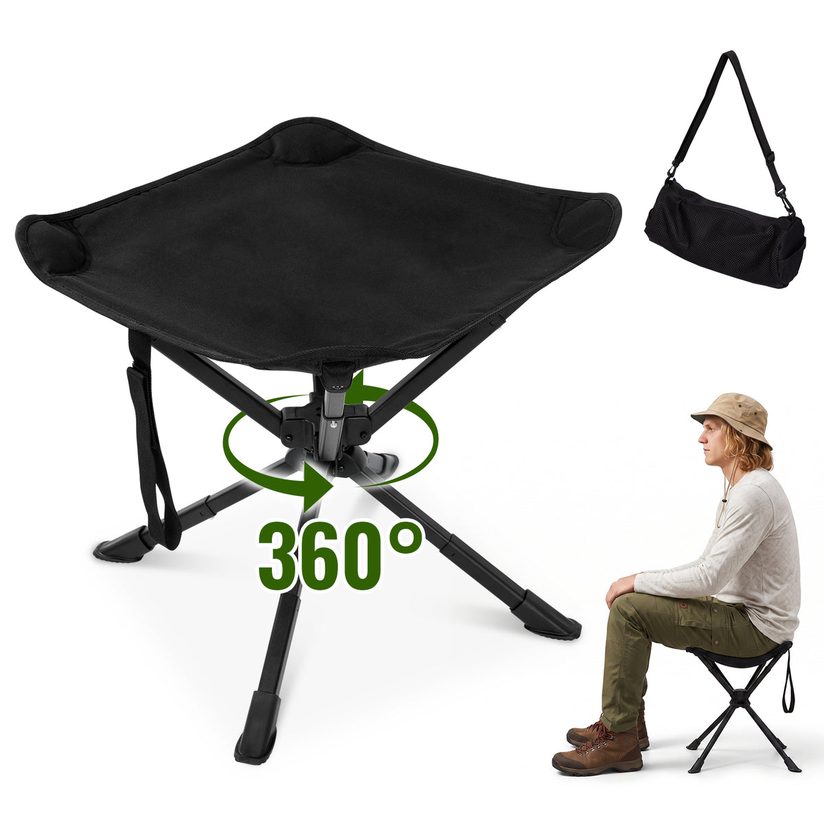 Lightweight Swivel Camping Stool