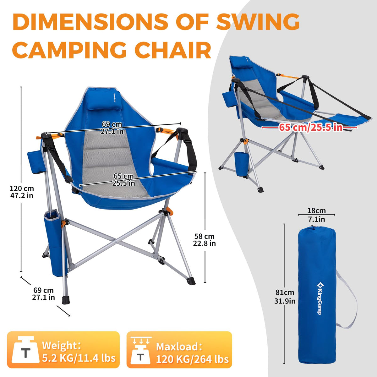 ORCHID C20 Hängesessel mit Fußstütze