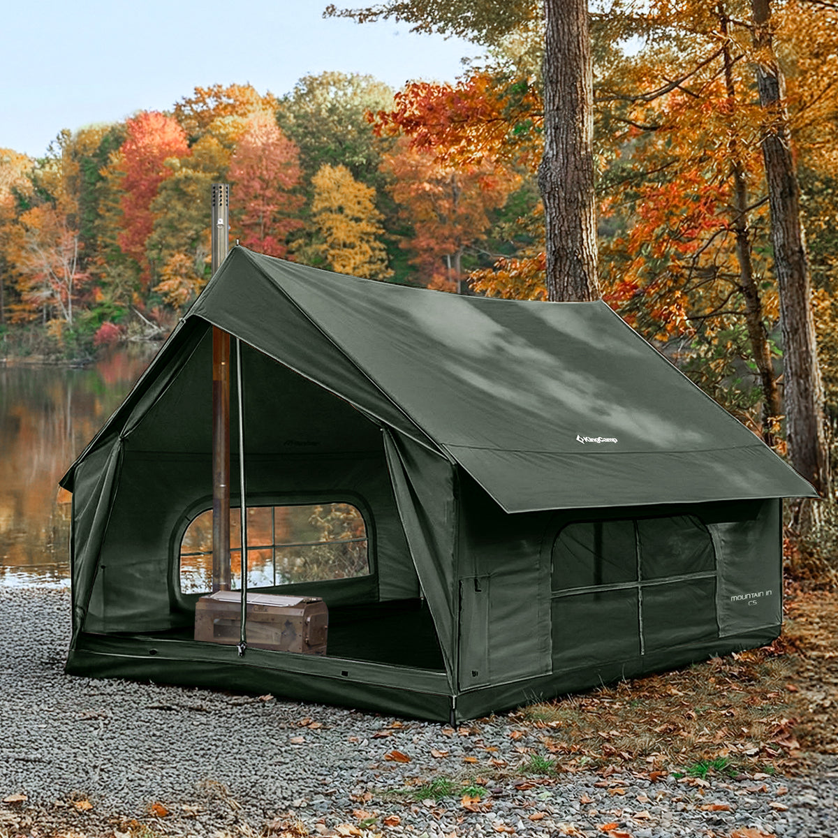 MOUNTAIN IN C5 Canvas Hot Tent | 5-6 Person Cabin Tent with Stove Jack