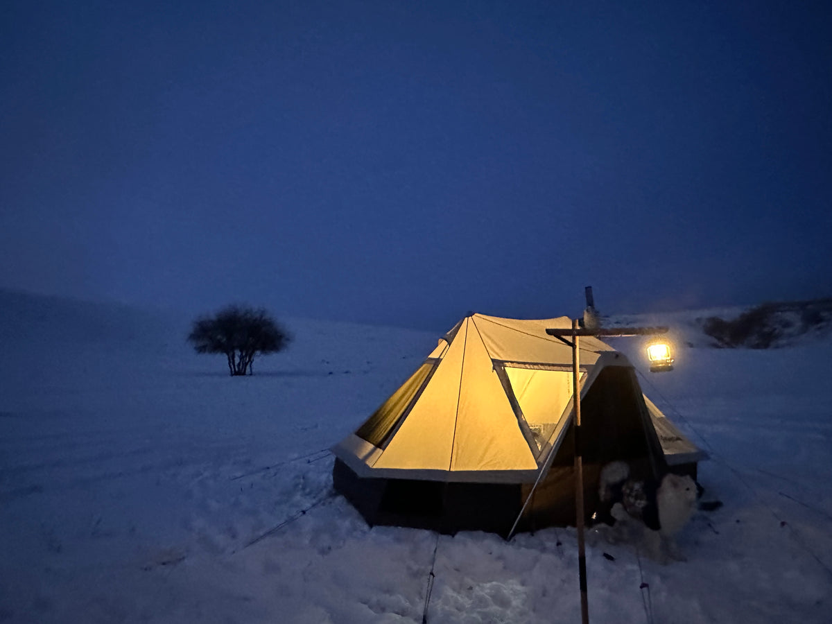 KHAN VILLA 15FT TC Canvas Glamping Tent with Stove Jack