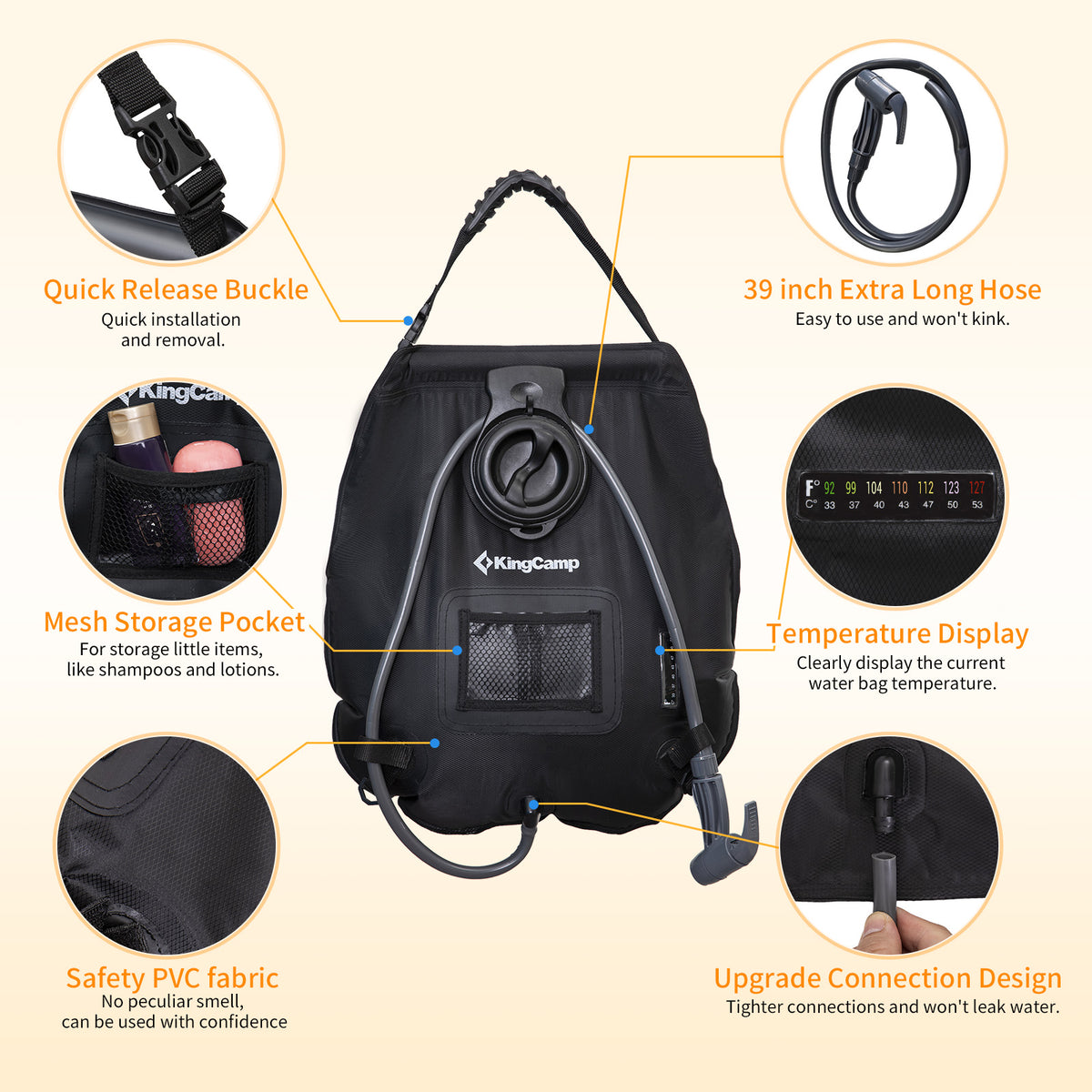 20L Solar Shower Bag for Camping