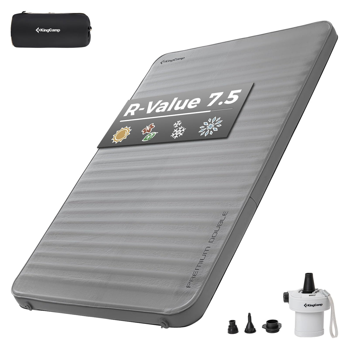 KingCamp Double Self-Inflating Camping Mattress with Pump