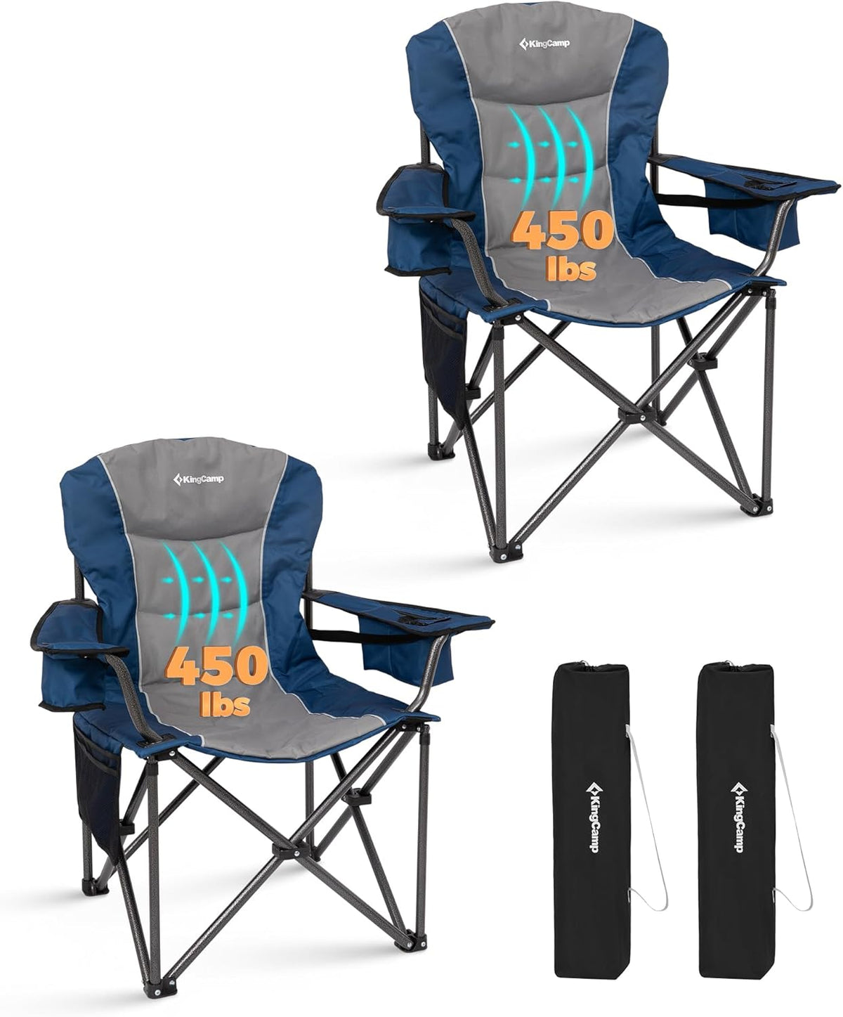 KingCamp JUNIPER C10 Oversized Folding Chair with Adjustable Lumbar Support