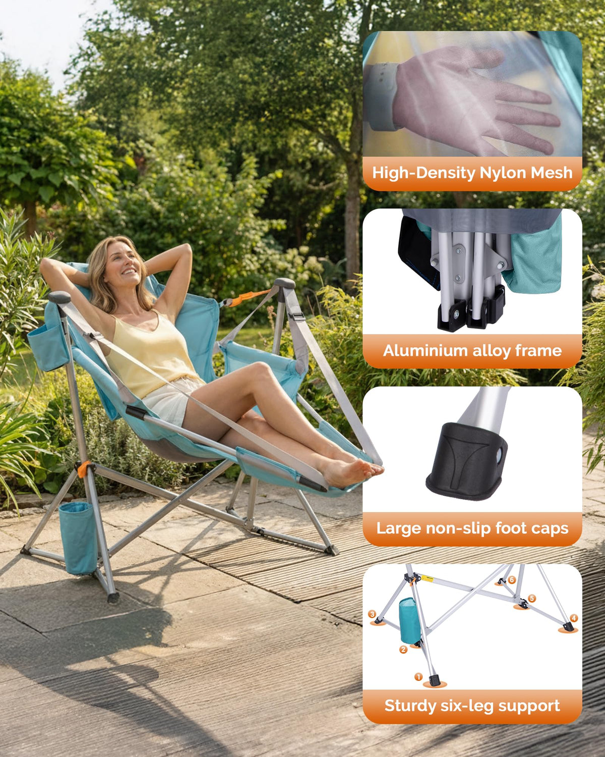 KingCamp ORCHID C20 COOL Hammock Chair with Footrest