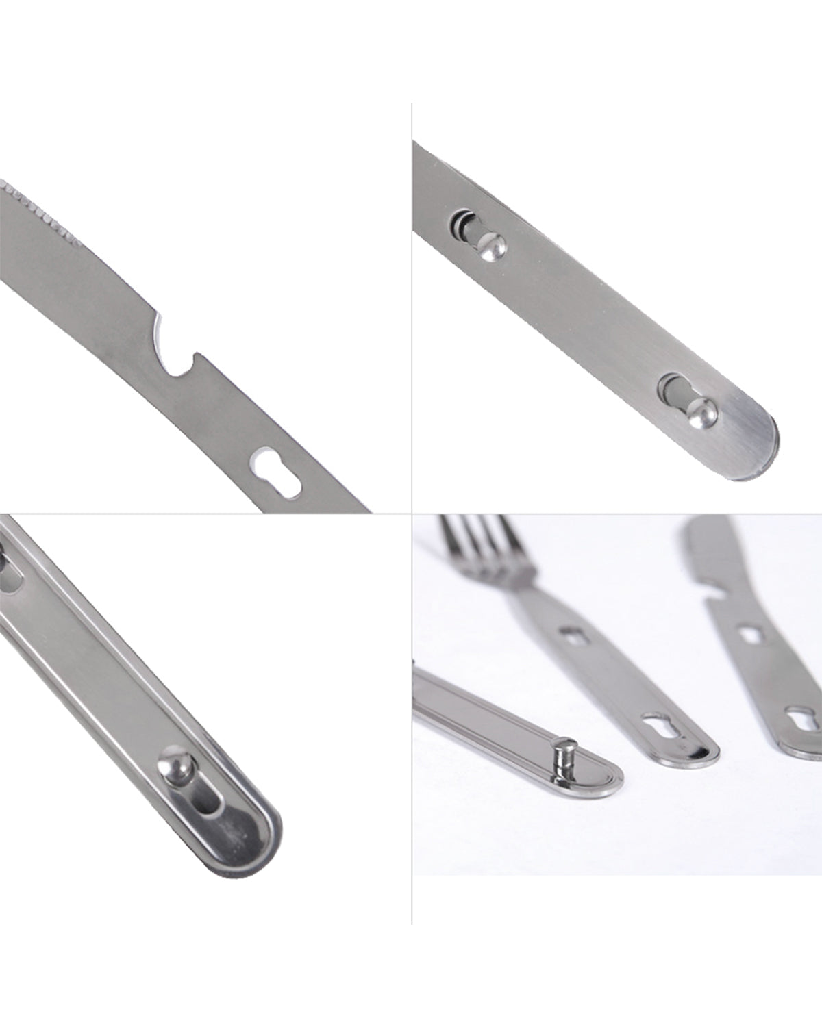 Juego de cubiertos KingCamp de tres piezas: cuchillo, tenedor y cuchara