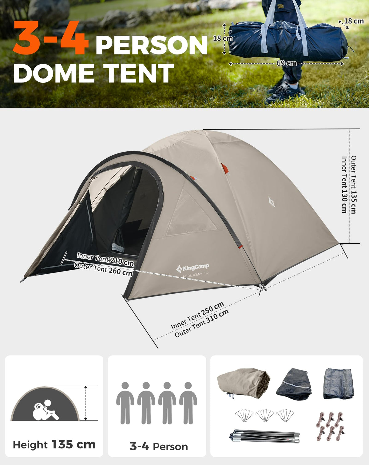 KingCamp HOLIDAY IV Camping Tent