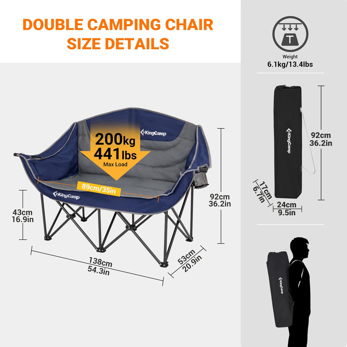 KingCamp Loveseat Sofa for Double