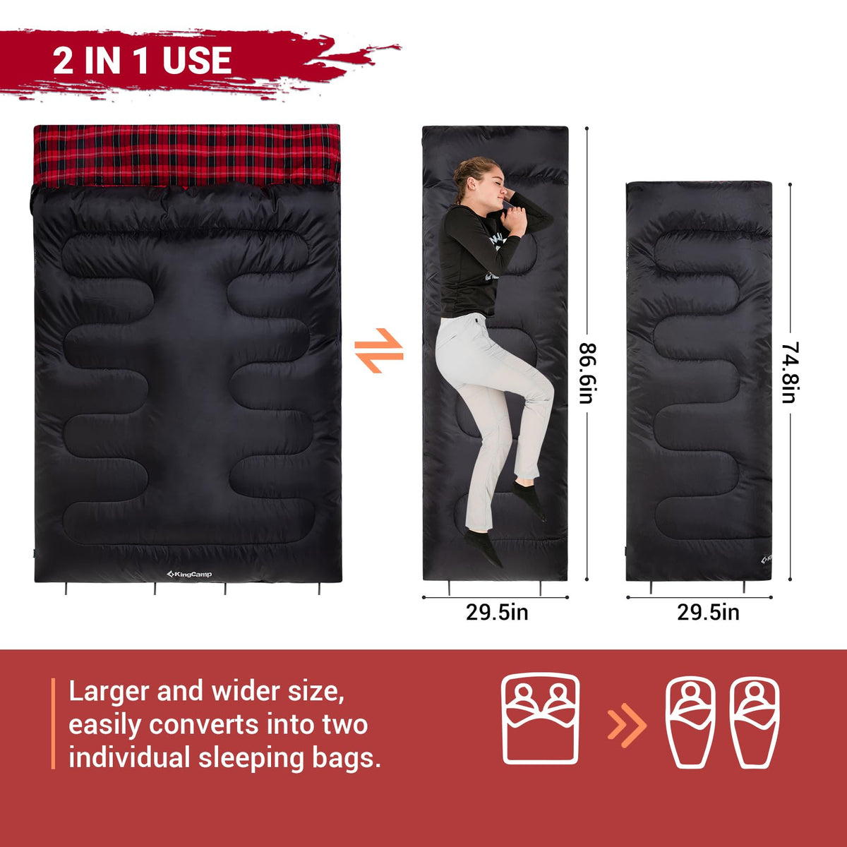 35F 3 Season Double Sleeping Bag
