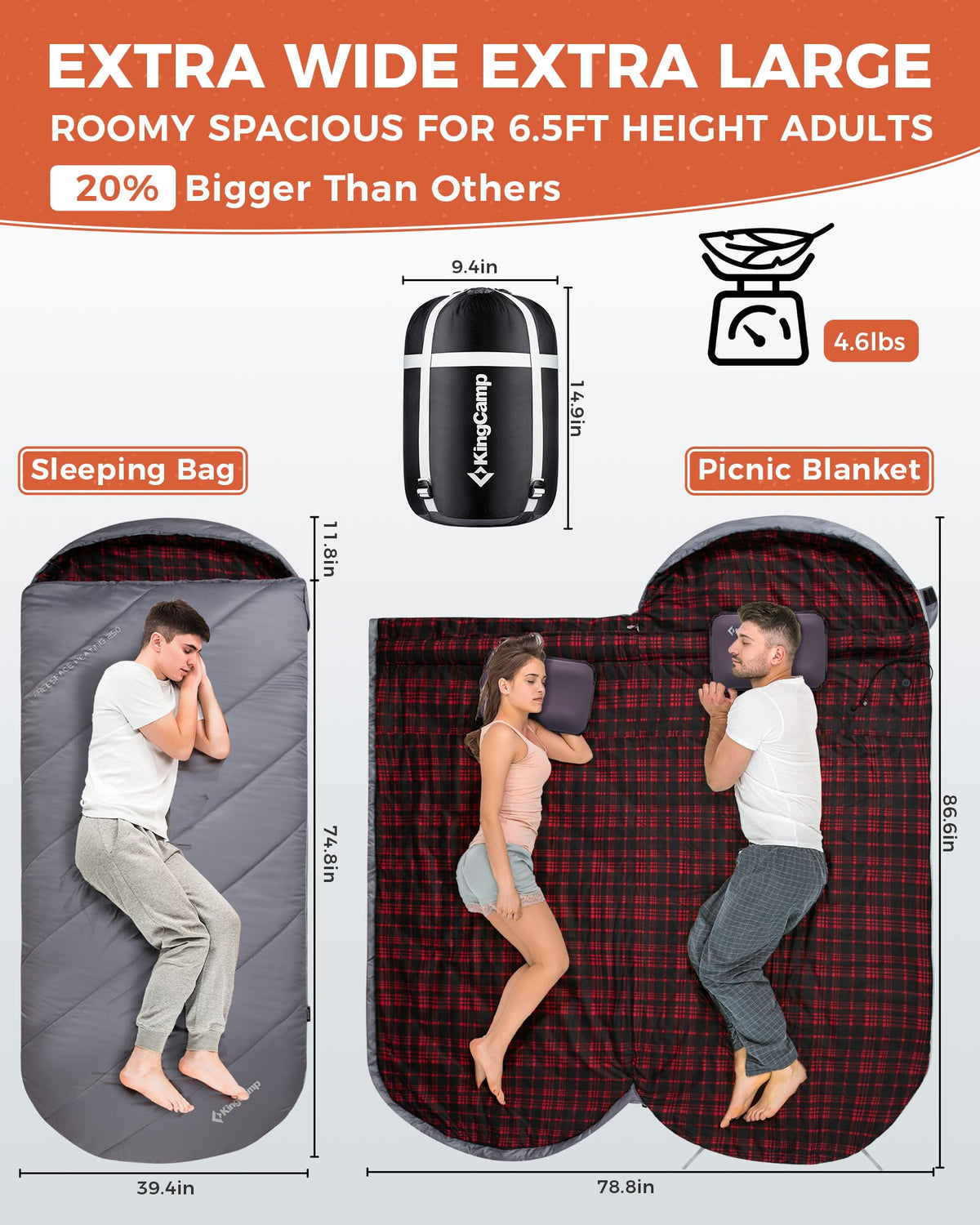 KingCamp FREESPACE HEATING 250 Beheizter Schlafsack
