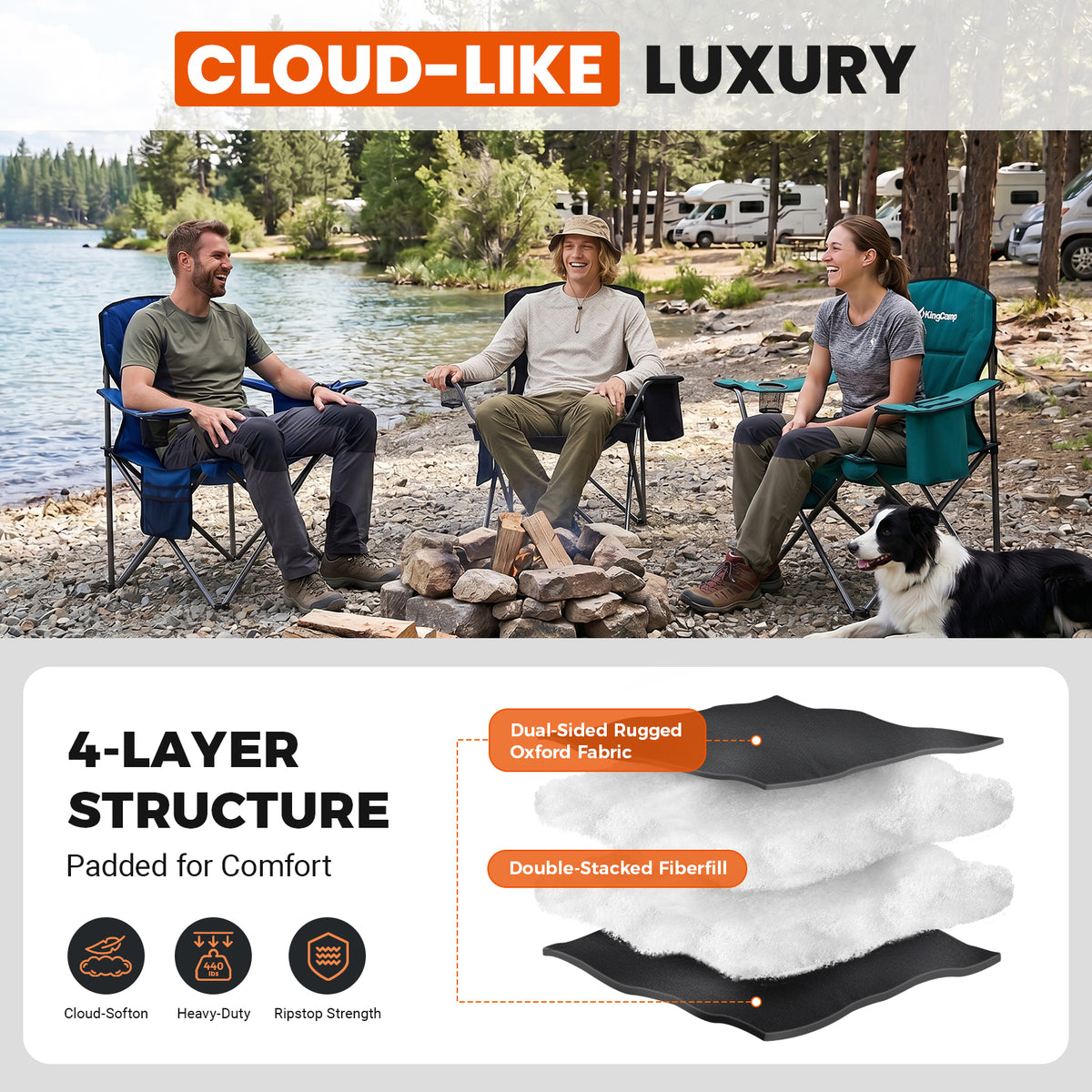 Übergroßer Outdoor-Camping-Klappstuhl