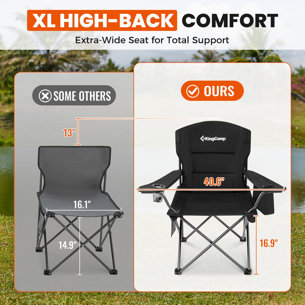 Übergroßer Outdoor-Camping-Klappstuhl