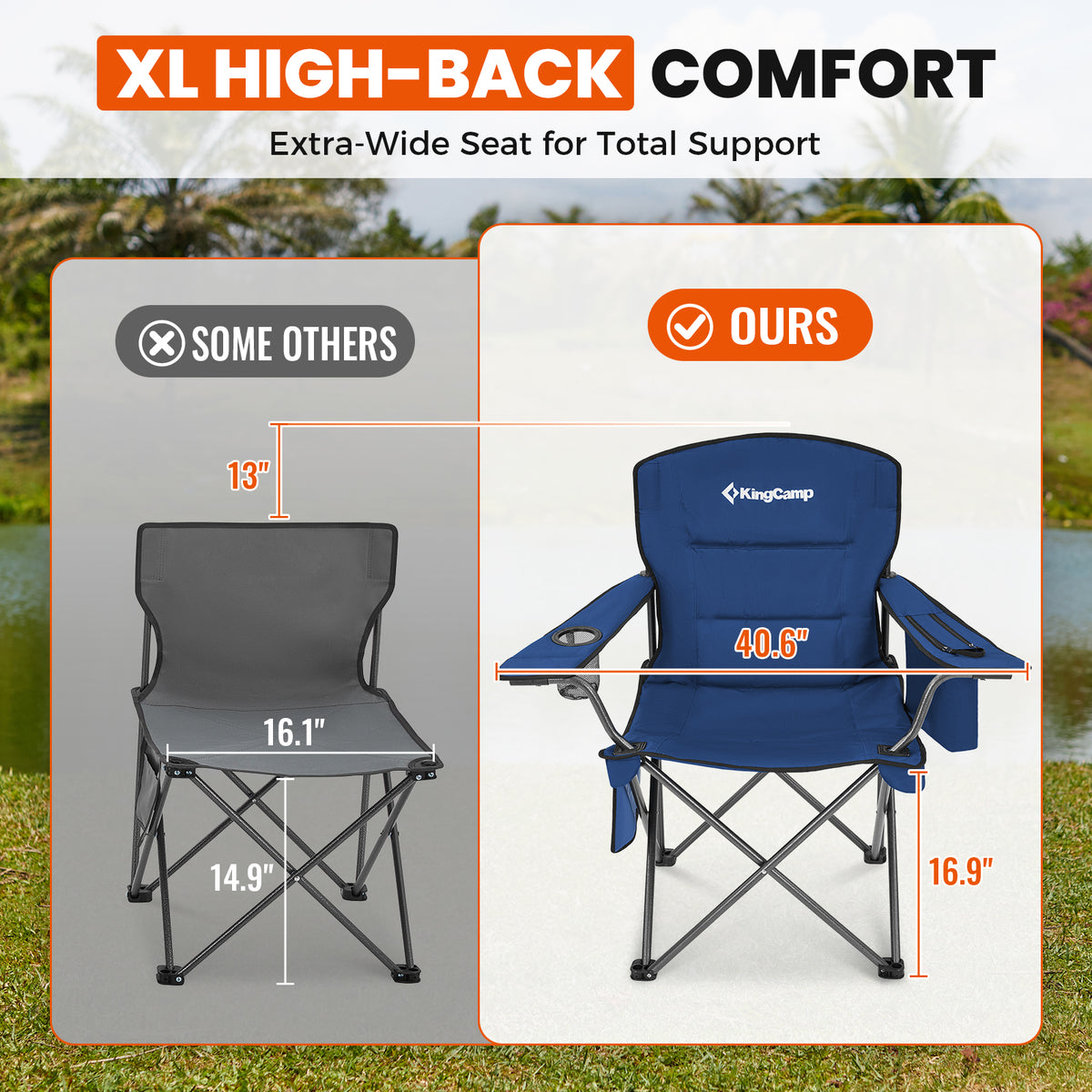 Übergroßer Outdoor-Camping-Klappstuhl