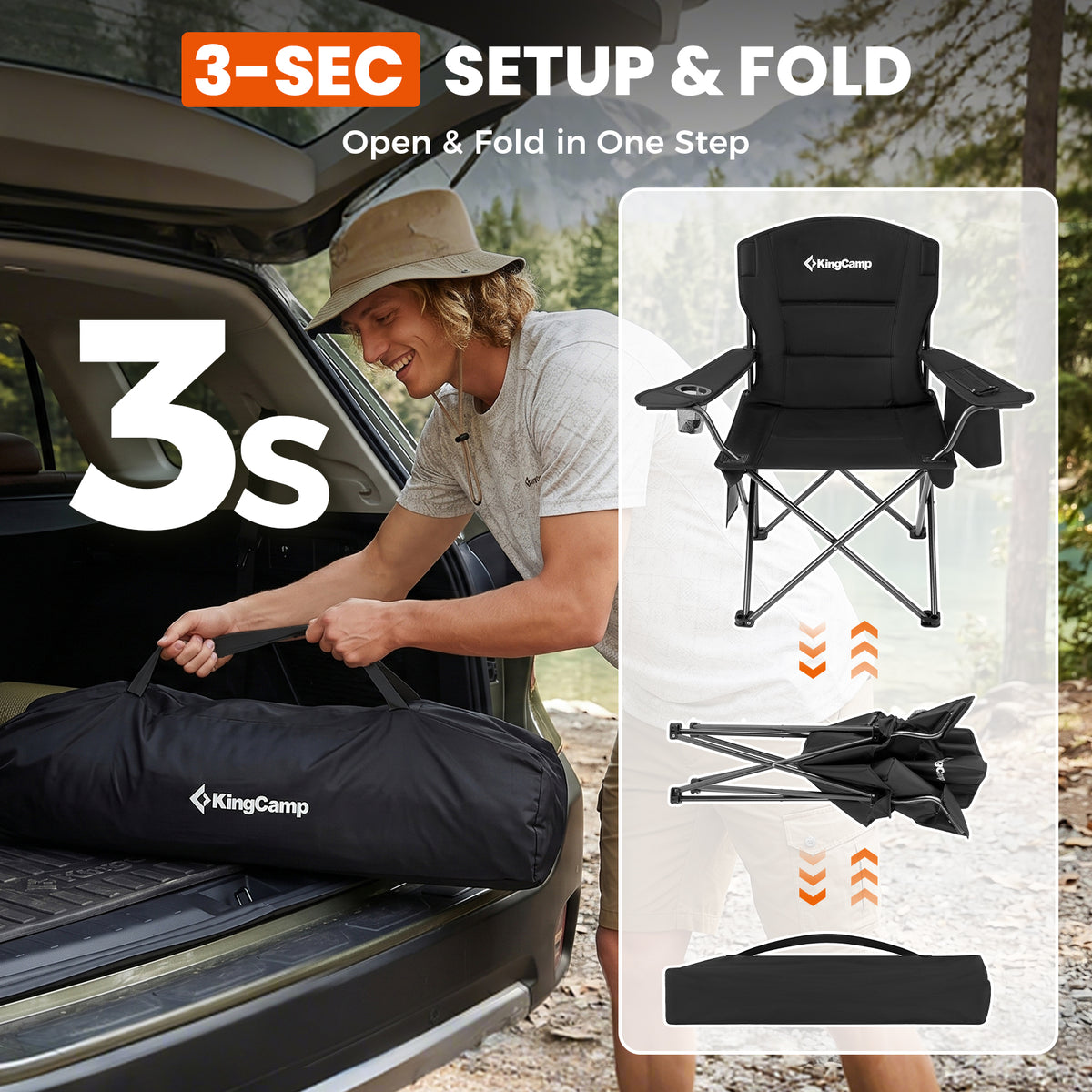 Übergroßer Outdoor-Camping-Klappstuhl
