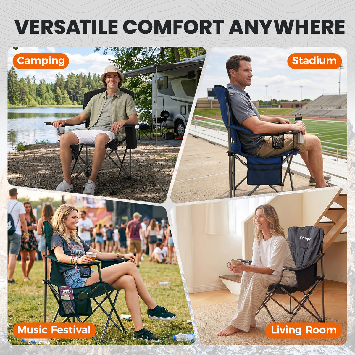 Übergroßer Outdoor-Camping-Klappstuhl
