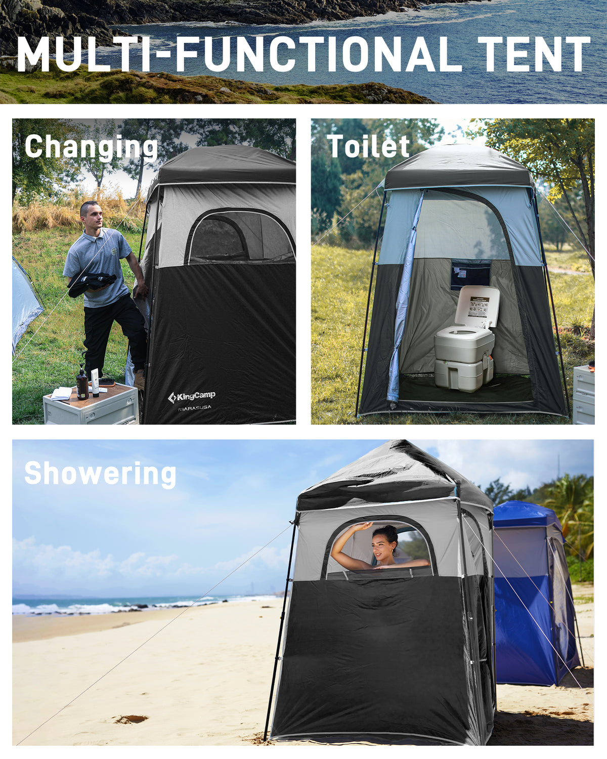 MARASUSA Single Privacy Shelter with 20L Solar Shower Bag