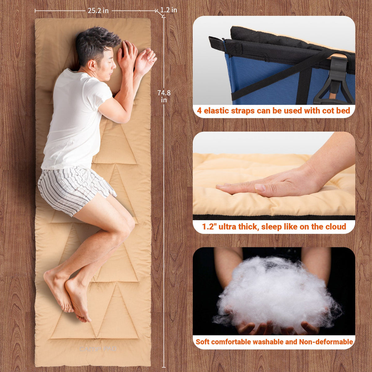 Camping Sleeping Cot Cotton Mat