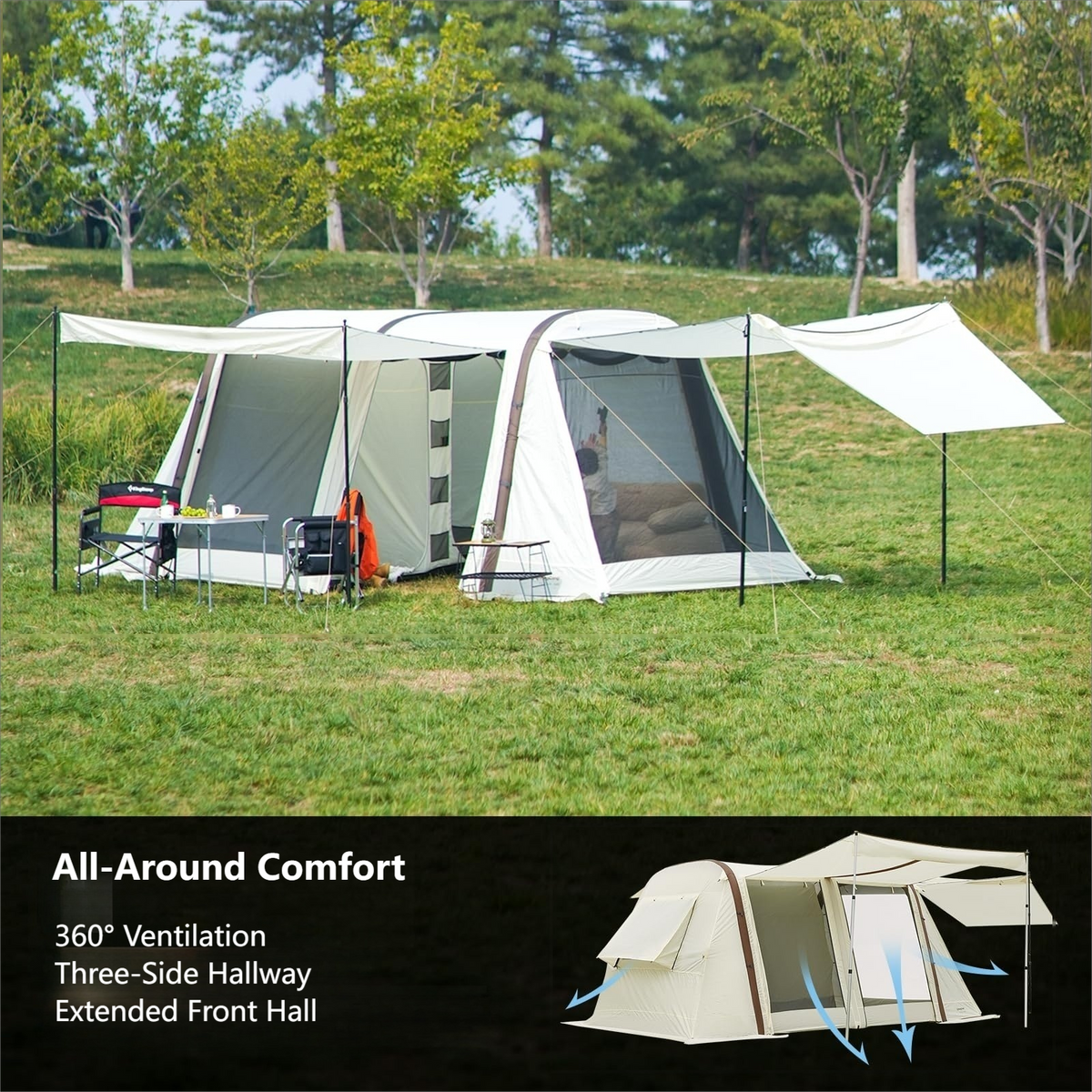 KingCamp 4-6 Personen NUOVA AIR Aufblasbares Campingzelt