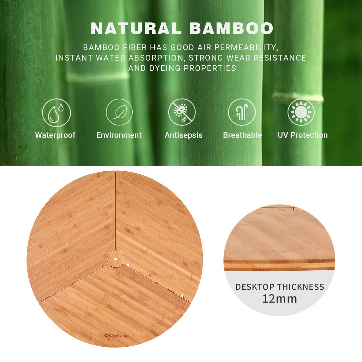 Bamboo Round Folding Table