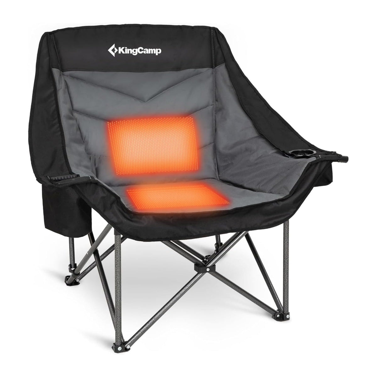 KingCamp CANNA C10 PLUS Heated Camping Chair - Oversized Single Chair with 3 Heat Settings