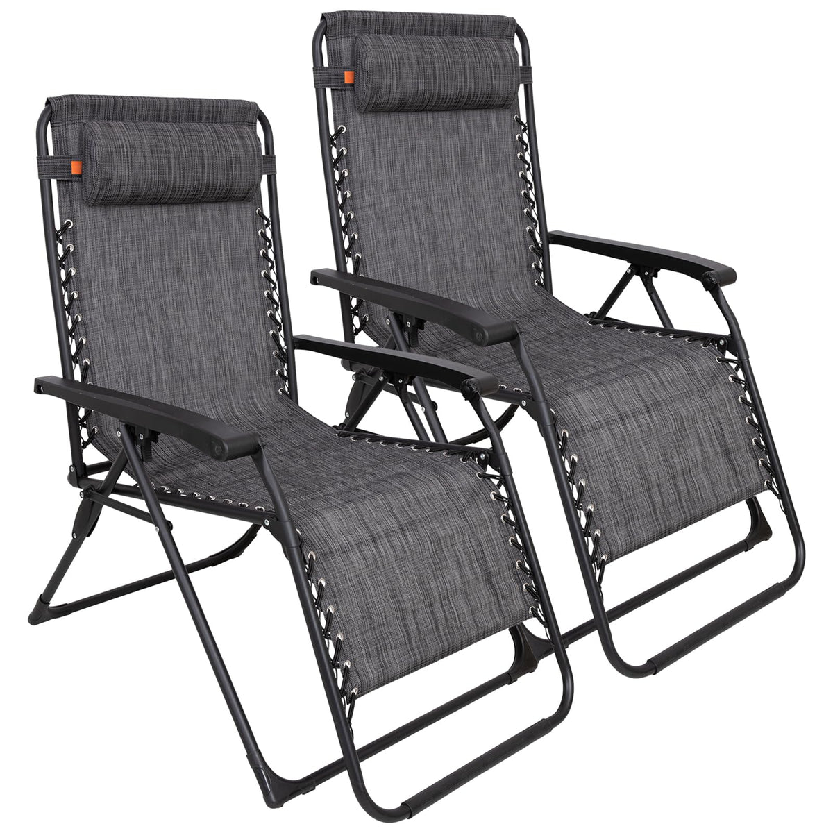KingCamp DAYLILY B10 Zero Gravity Chair, Adjustable Reclining Outdoor Lounge Chair with Headrest, Teslin Mesh & Heavy-Duty Steel Frame 2PACK