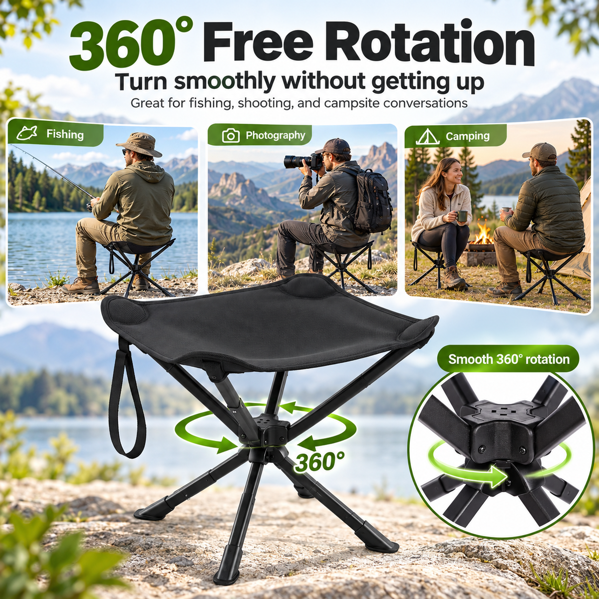 Lightweight Swivel Camping Stool