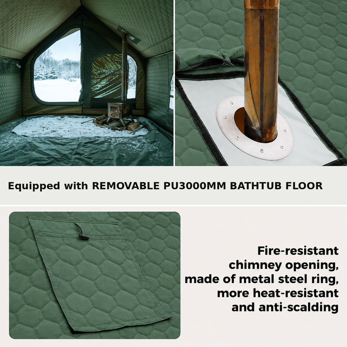 KingCamp SnowHouse 5 Cotton Cabin Tent with Stove Jack