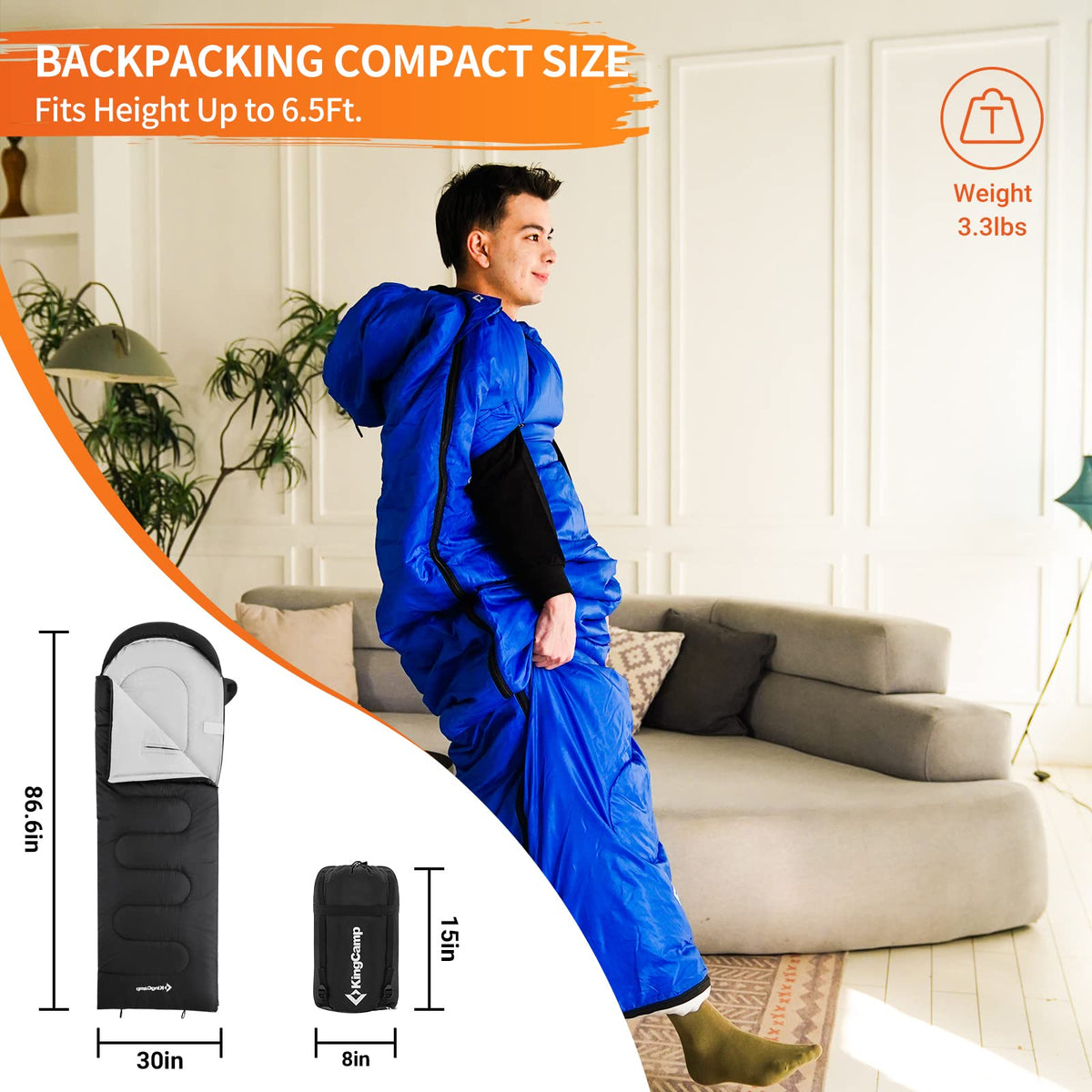 45F 3-4 Season Flannel Sleeping Bag