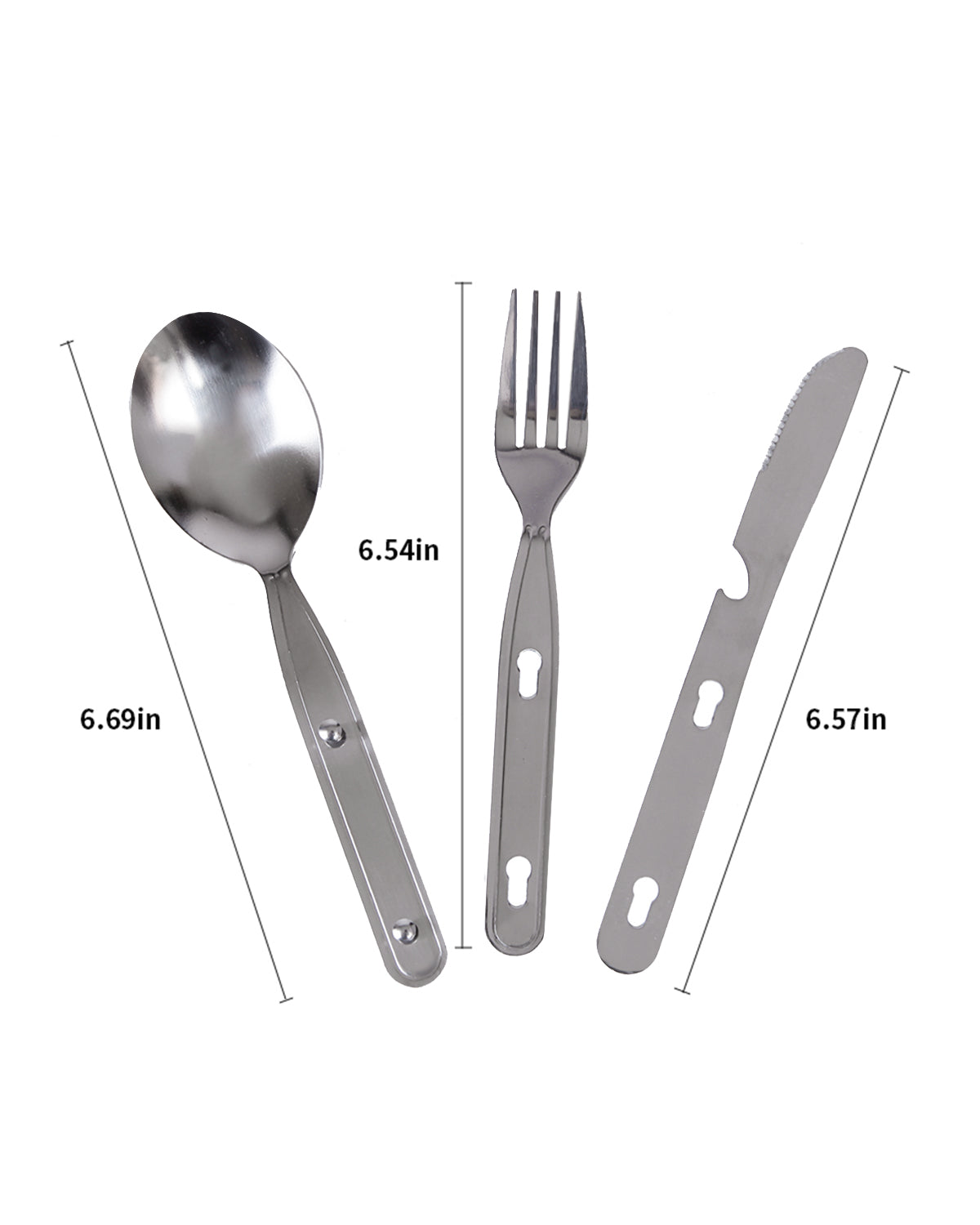 Juego de cubiertos KingCamp de tres piezas: cuchillo, tenedor y cuchara