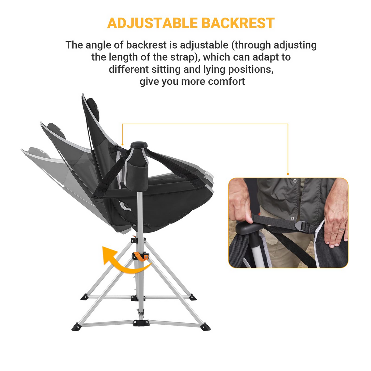 swing chair black
