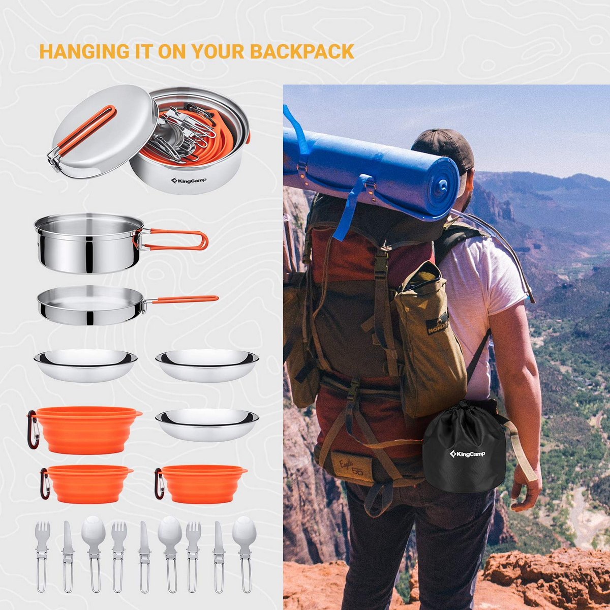 KingCamp 1-3 Person Cookware Mess Kit