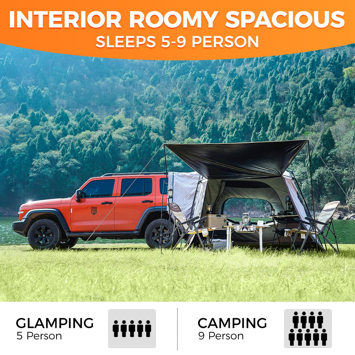 KingCamp Boundless X5 B Autointegriertes Camping-SUV-Zelt