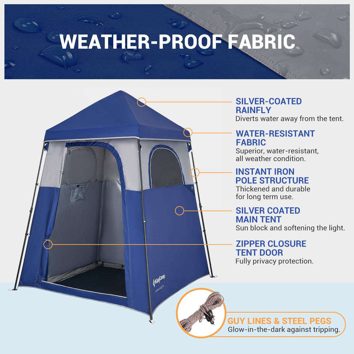 KingCamp Outdoor Shower Tents for Camping, Portable Instant Pop Up Privacy Tent