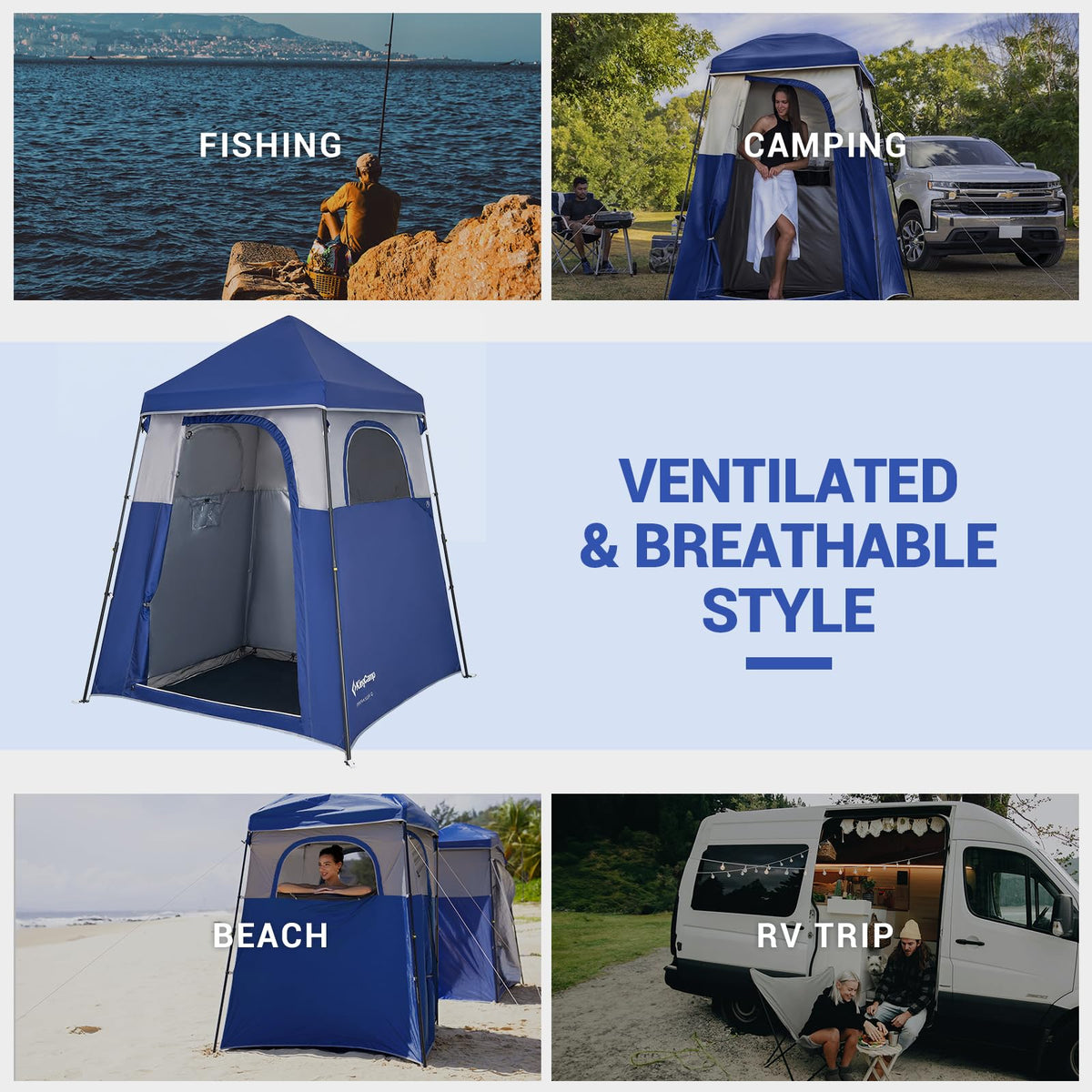 KingCamp Outdoor Shower Tents for Camping, Portable Instant Pop Up Privacy Tent