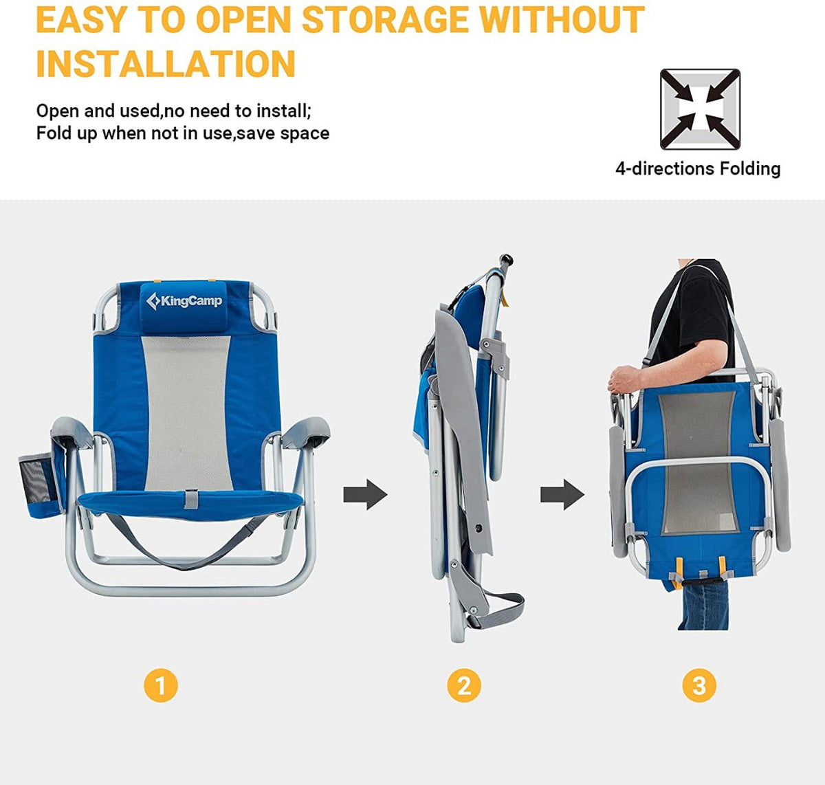 KingCamp Stable Folding Beach Chair