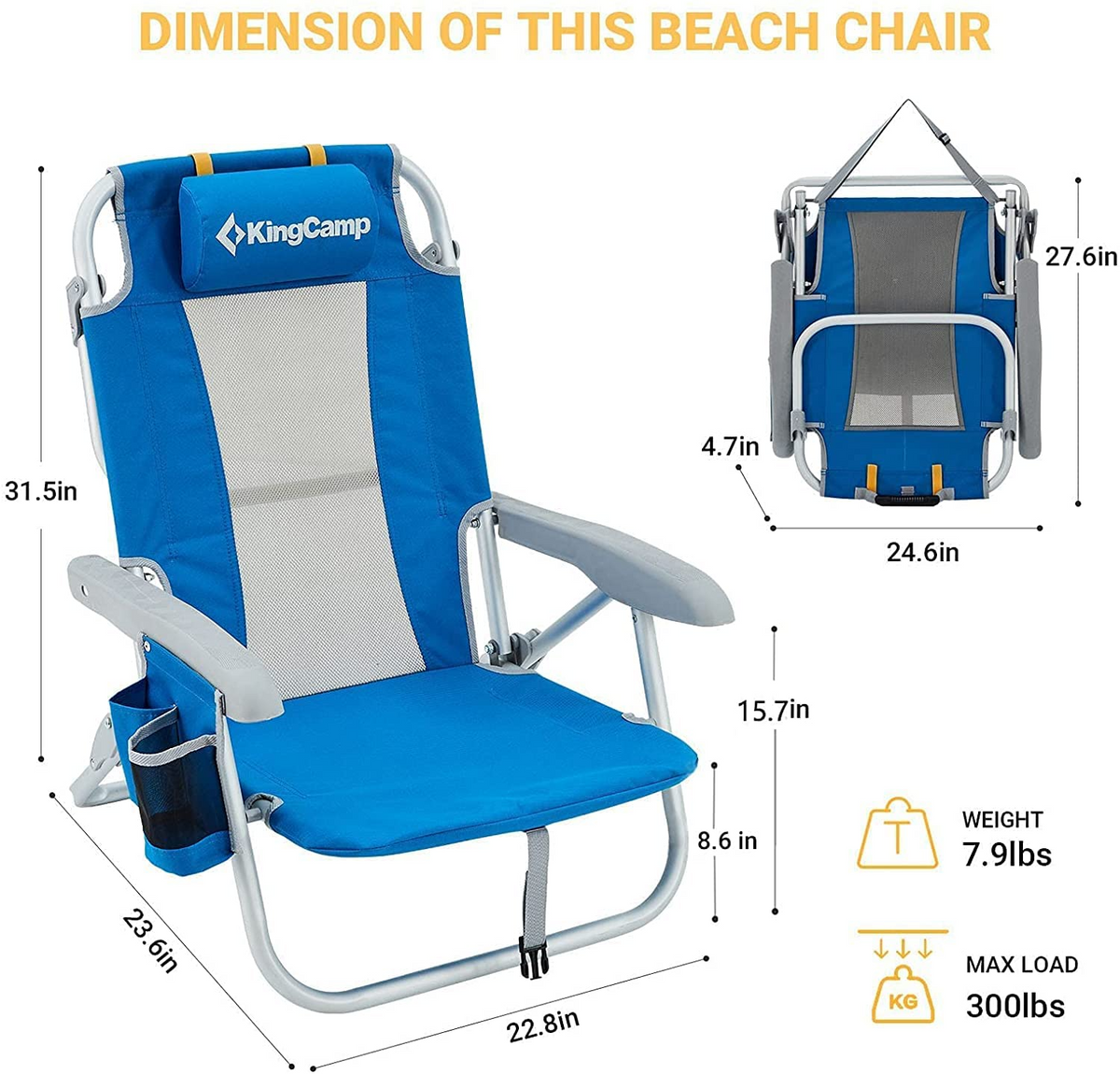Low Sling Folding Beach Chair