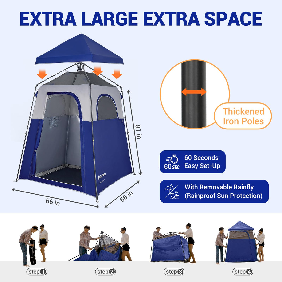 KingCamp Outdoor Shower Tents for Camping, Portable Instant Pop Up Privacy Tent