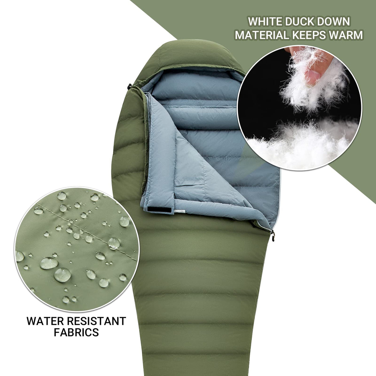 Saco de dormir tipo momia KingCamp PROTECTOR 400 Down