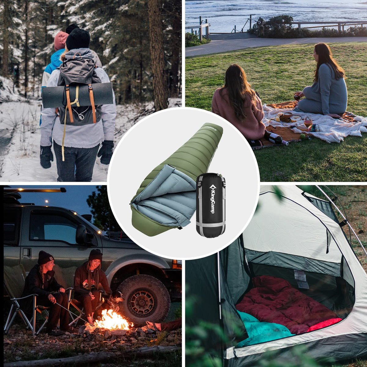 Saco de dormir tipo momia KingCamp PROTECTOR 400 Down