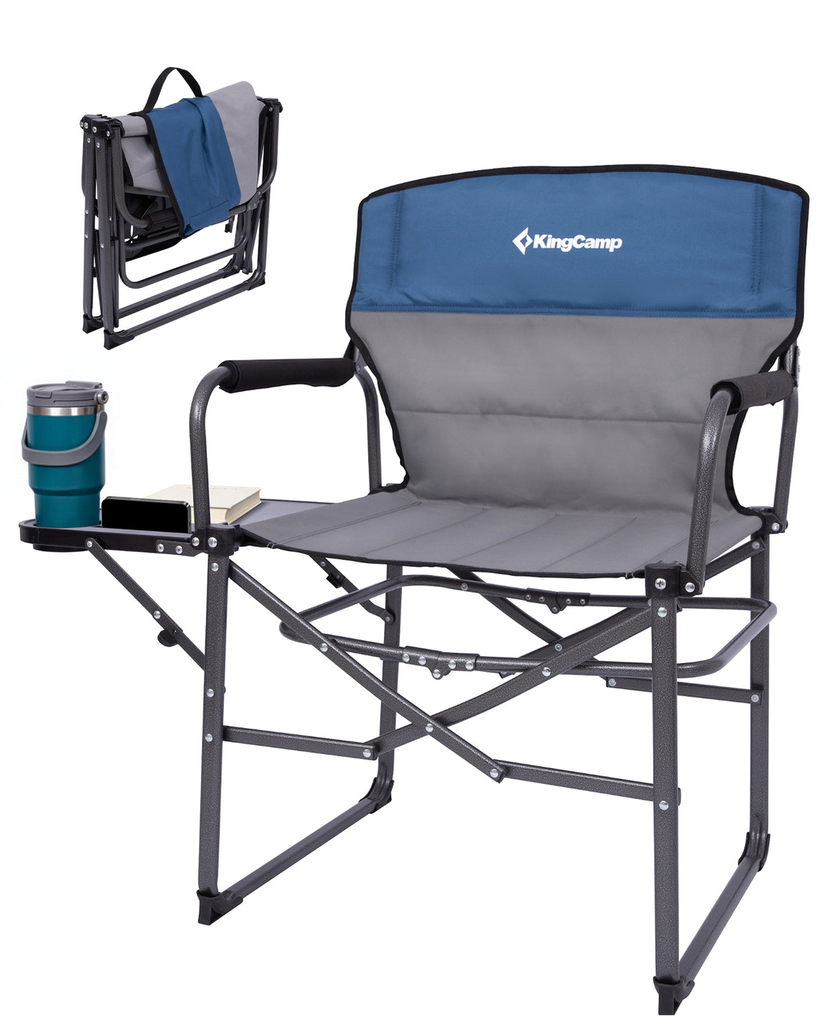 KingCamp ASH C30 Oversized Director's Camp Chair with Side Table
