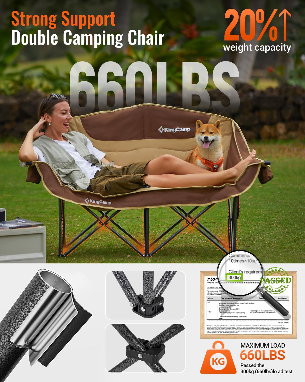 KingCamp Oversize Double Camping Loveseat