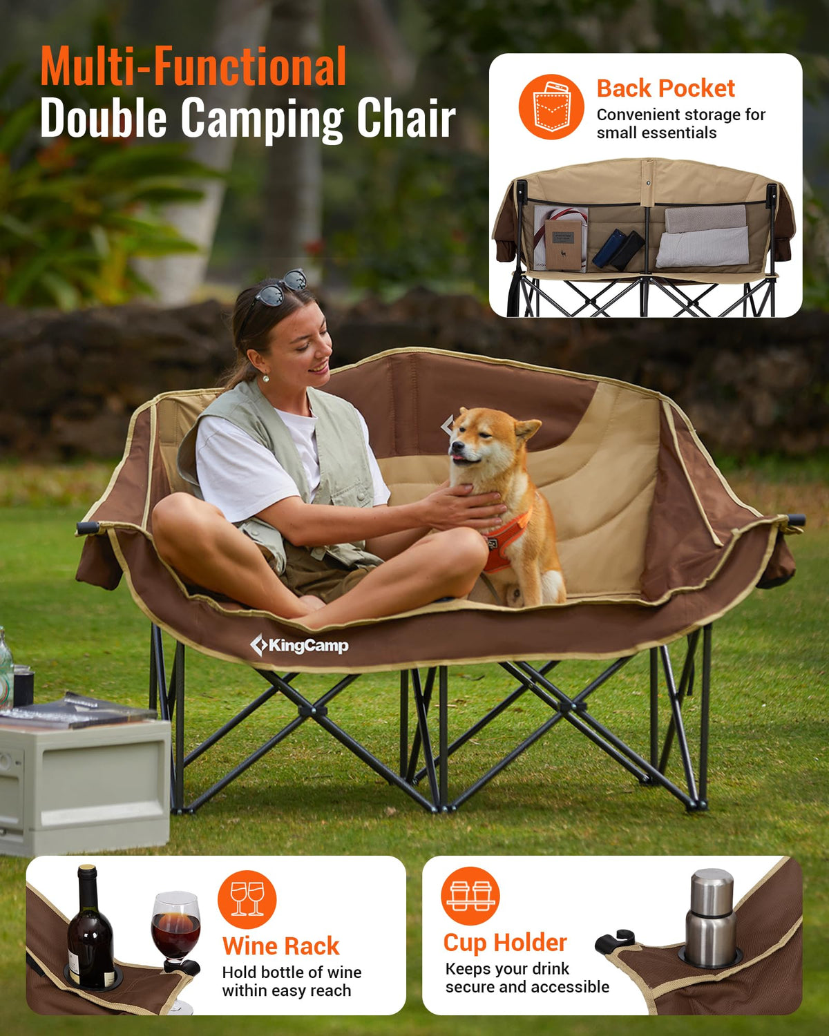 KingCamp Oversize Double Camping Loveseat