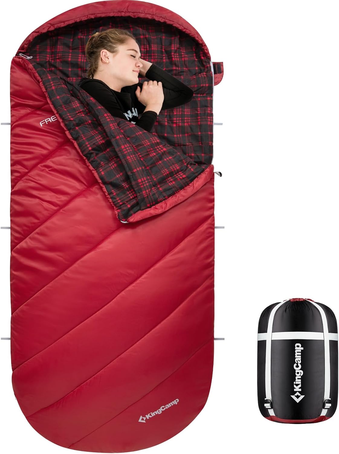 43F Plus Size Flannel 3-4 Season Sleeping Bag
