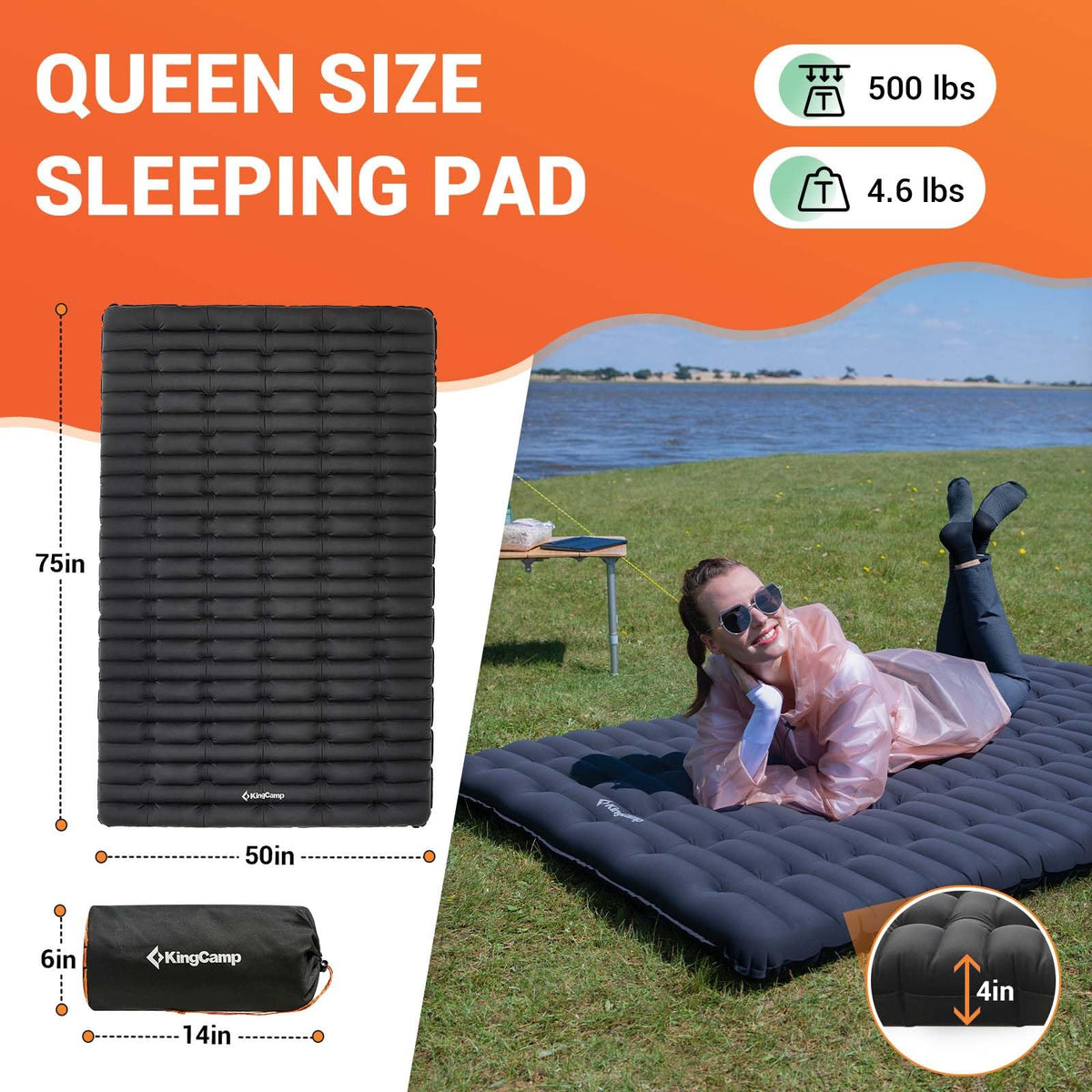 KingCamp SUPER COMFORT Doppel-Luftmatratze 