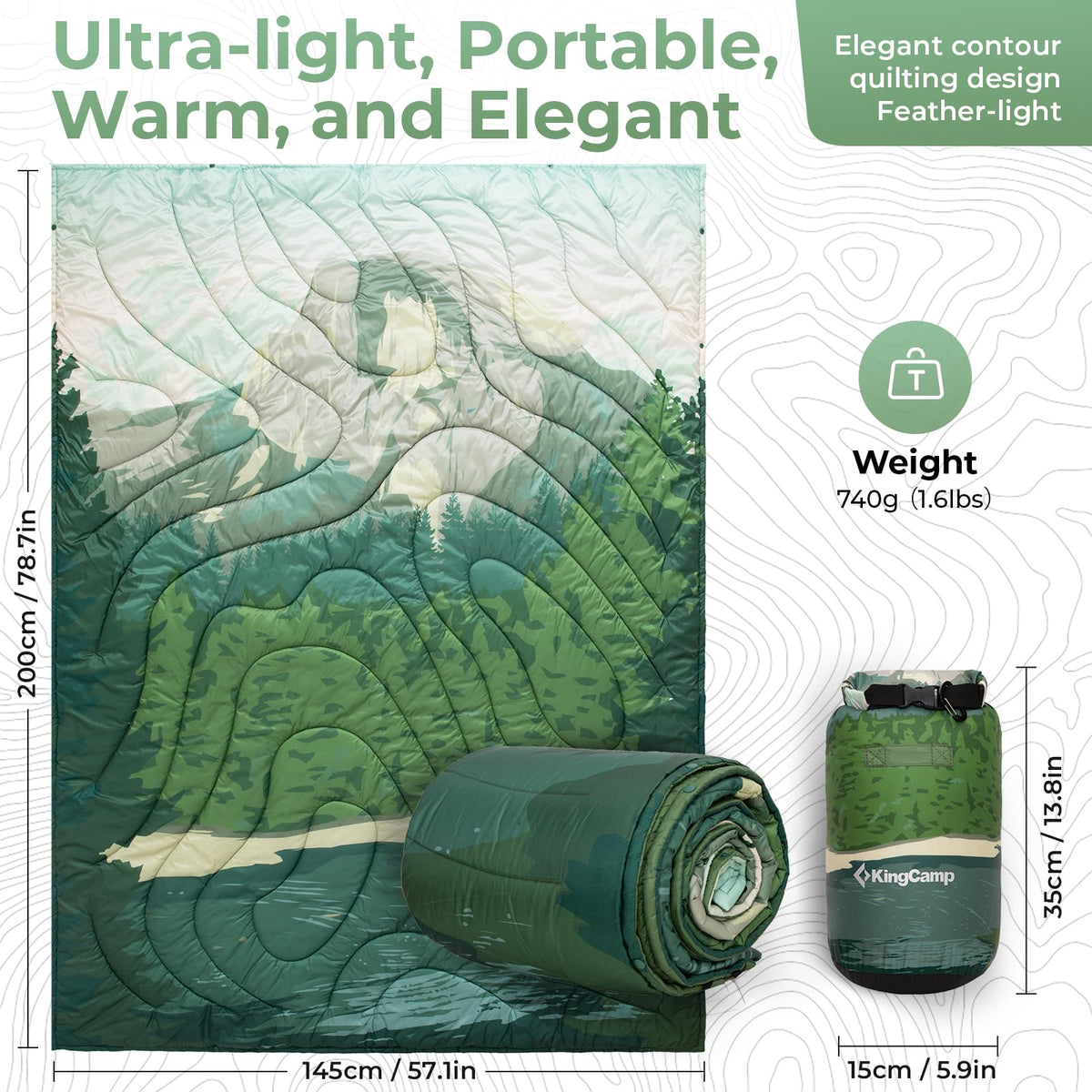 KingCamp BLANKET SMART 150 XL Lightweight Camping Blanket