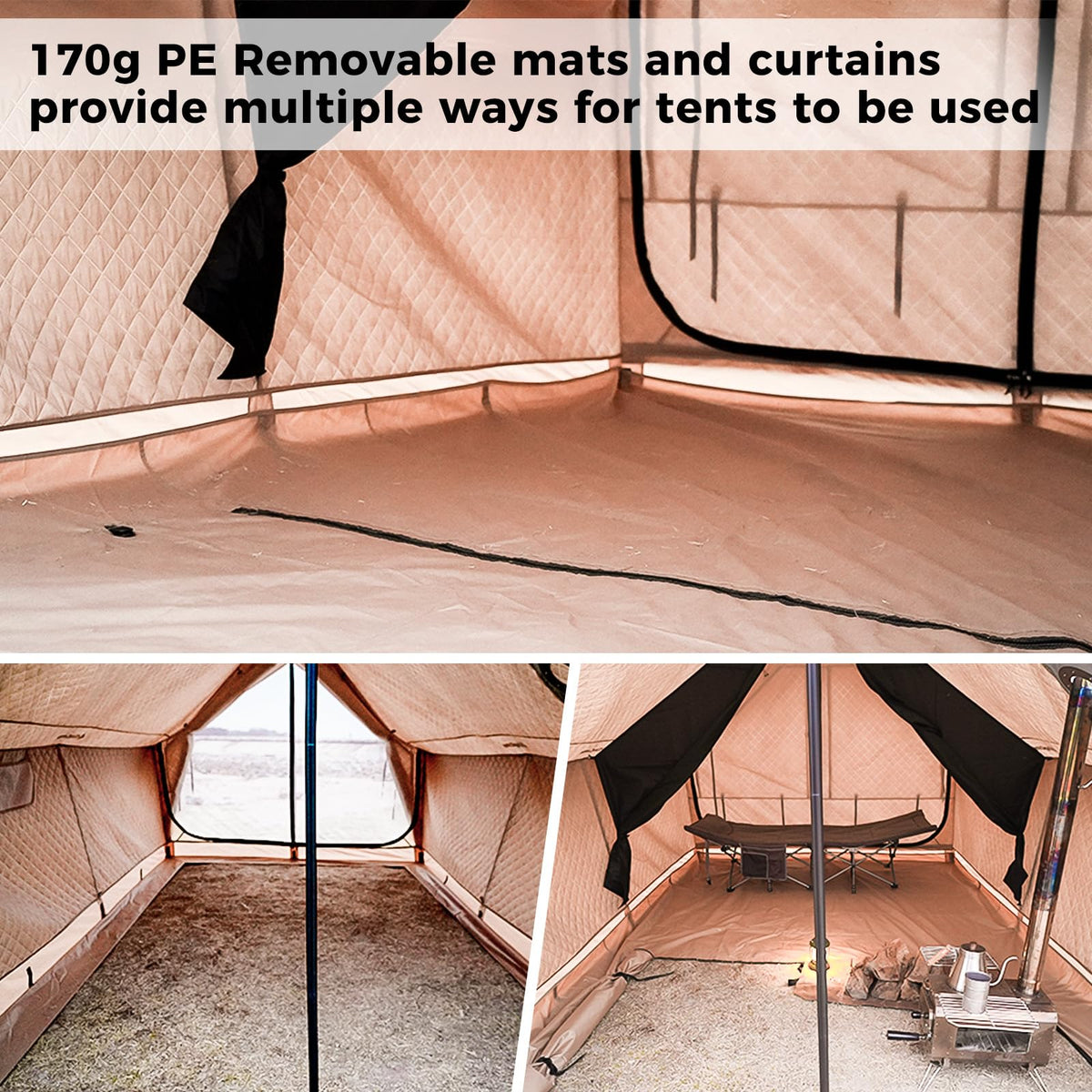 KingCamp 4-Season Cotton Cabin Tent with Stove Jack for 4-5 People