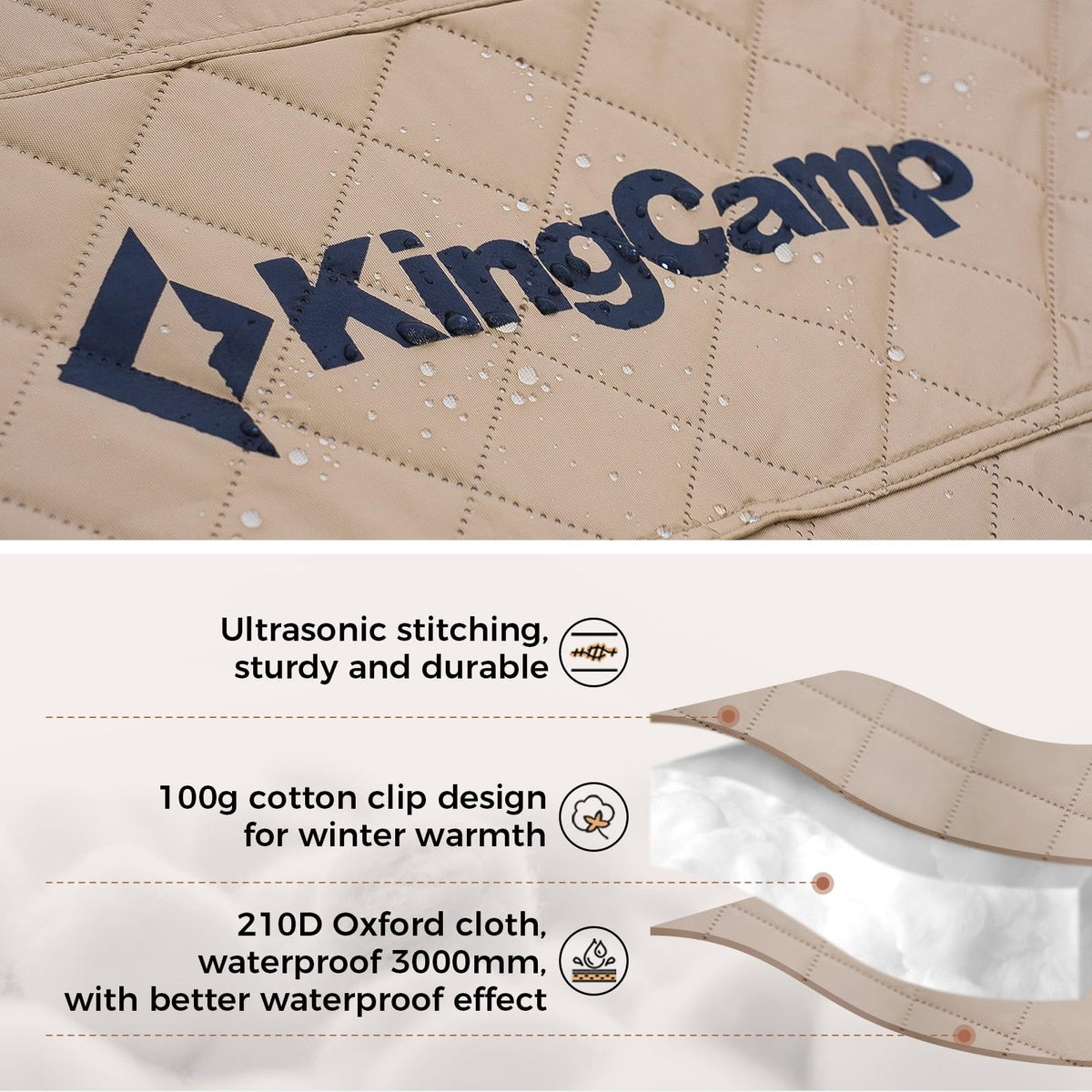 KingCamp 4-Season Cotton Cabin Tent with Stove Jack for 4-5 People