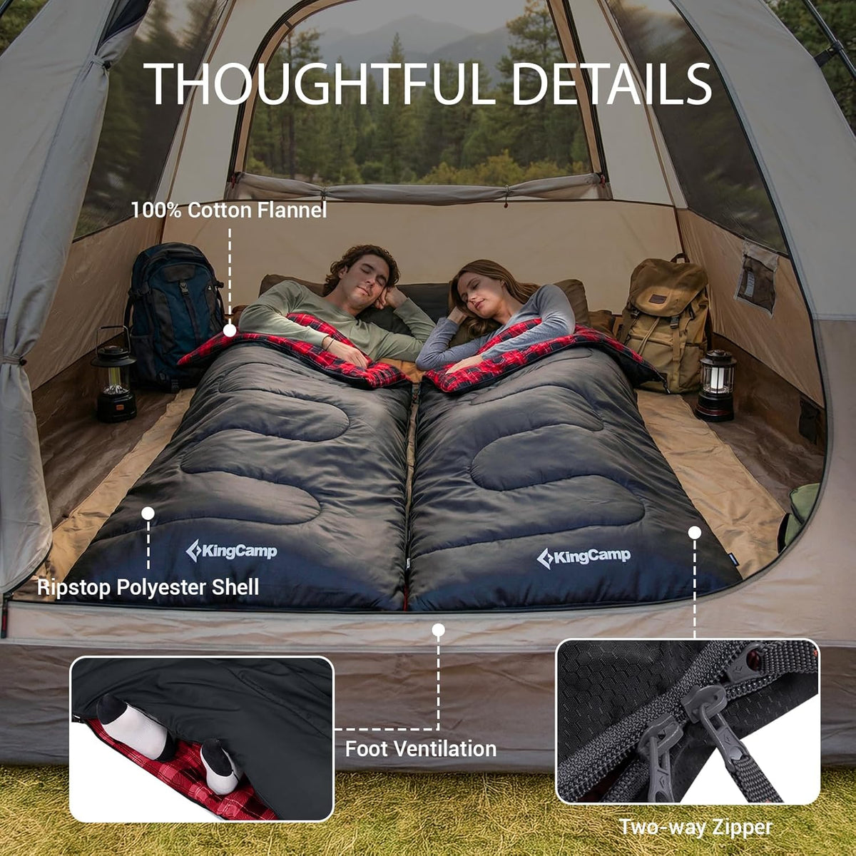 32F 3 Season Cotton Flannel Sleeping Bag