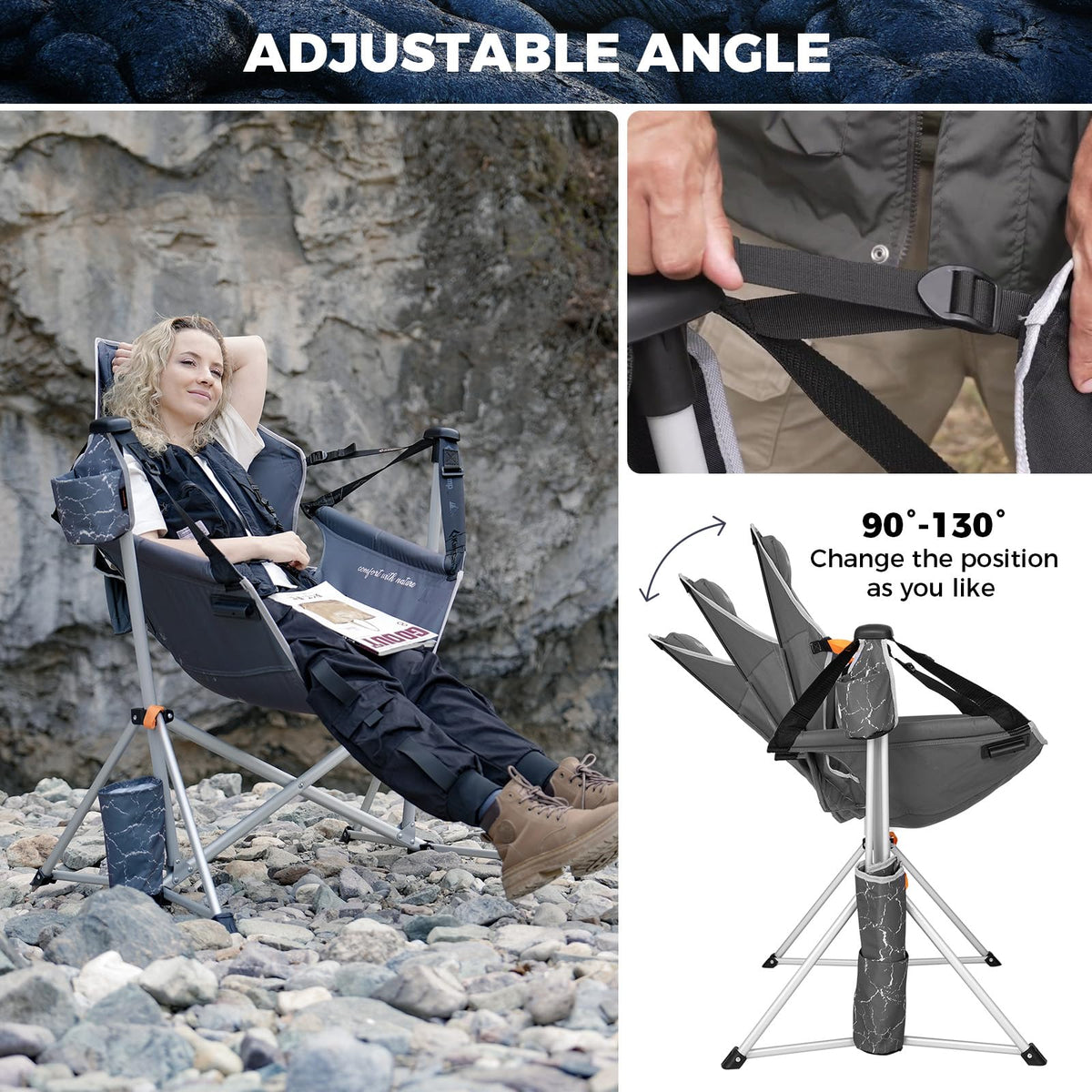 KingCamp ORCHID C20 Camping Hammock Chair with Footrest and Adjustable Angle