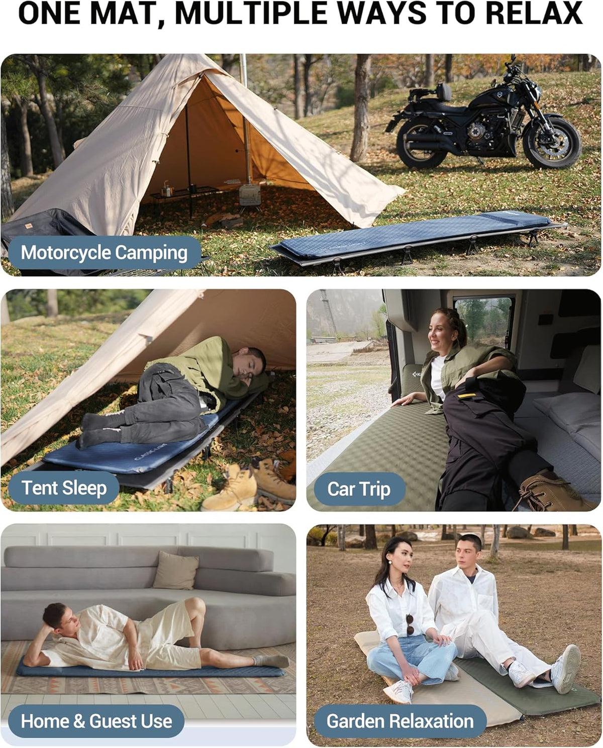 Self-Inflating Sleeping Pad with Pillow-L