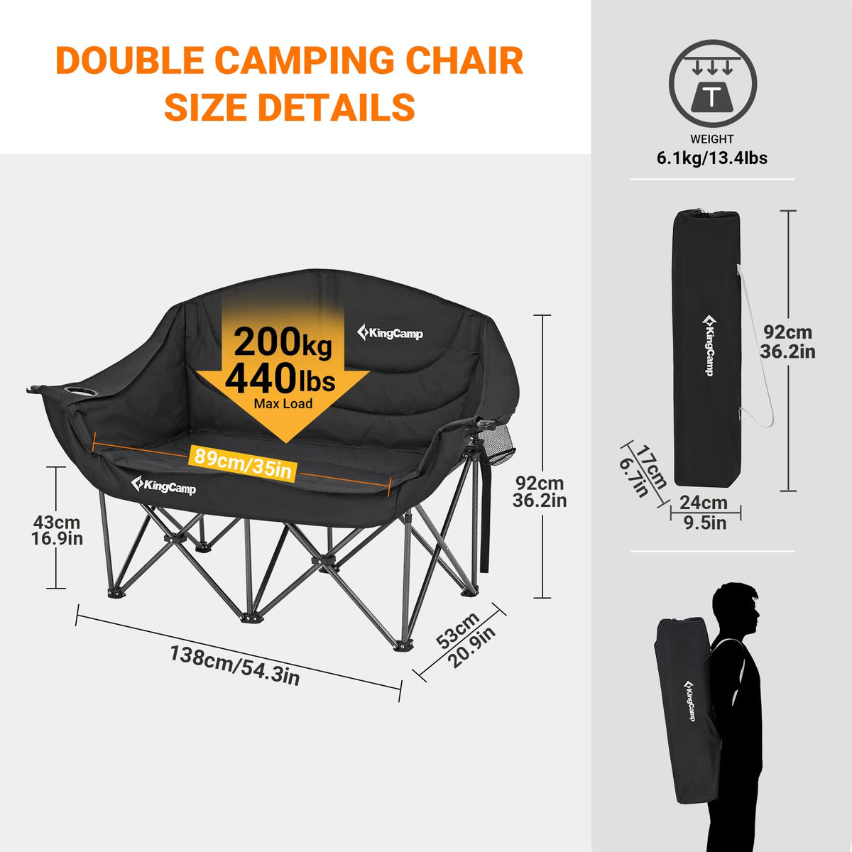 KingCamp Loveseat Sofa for Double